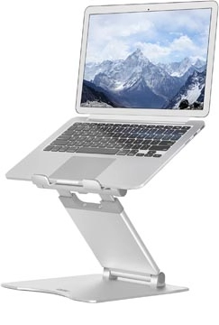 Een Desq telescopische laptopstandaard voor laptops tot 17 inch, zilver koop je bij Muys Kantoor & Kado