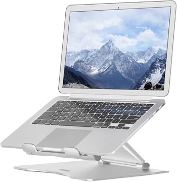 Een Desq telescopische laptopstandaard voor laptops tot 17 inch, zilver koop je bij Muys Kantoor & Kado