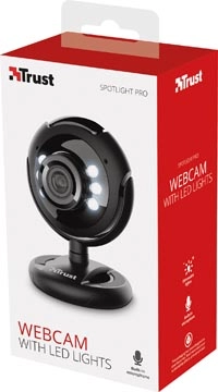 Een Trust Spotlight Pro webcam, met ingebouwde microfoon en ledlampjes koop je bij Muys Kantoor & Kado