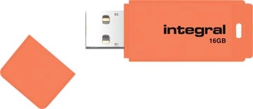 Een Integral Neon USB 2.0 stick, 16 GB, oranje koop je bij Muys Kantoor & Kado