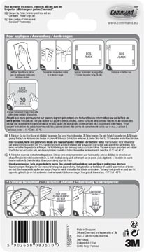 Een Command posterstrip, small, draagvermogen 225 gram, wit, blister van 12 stuks koop je bij Muys Kantoor & Kado