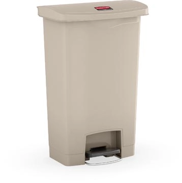 Een Rubbermaid Slim Jim Step-On-container Front Step, beige, 50 l koop je bij Muys Kantoor & Kado