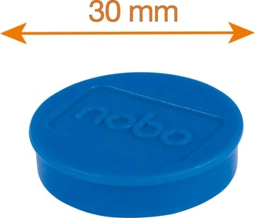 Een Nobo magneten, 30 mm, blauw, blister van 4 stuks koop je bij Muys Kantoor & Kado