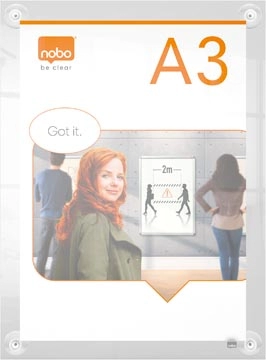 Een Nobo Premium Plus verplaatsbaar acryl informatiebord, wandgemonteerd, ft A3 koop je bij Muys Kantoor & Kado