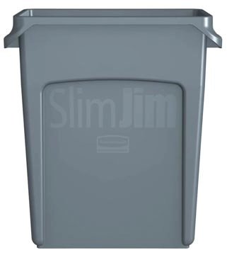 Een Rubbermaid afvalcontainer Slim Jim, 60 liter, grijs koop je bij Muys Kantoor & Kado