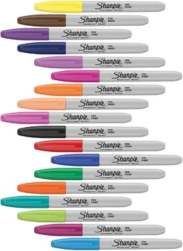 Een Sharpie permanente marker, fijn, blister van 18 stuks in geassorteerde kleuren koop je bij Muys Kantoor & Kado