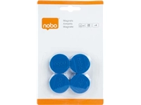 Een Nobo magneten, 30 mm, blauw, blister van 4 stuks koop je bij Muys Kantoor & Kado