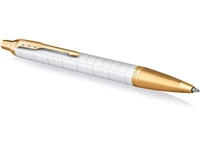 Een Parker IM Premium balpen, medium, in giftbox, Pearl (wit/goud) koop je bij Muys Kantoor & Kado