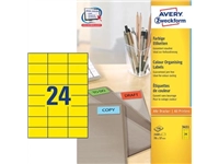 Een Avery gekleurde universele etiketten ft 70 x 37 mm (b x h), 2400 stuks, geel koop je bij Muys Kantoor & Kado