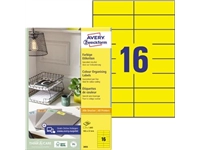 Een Avery gekleurde universele etiketten ft 105 x 37 mm (b x h), 1600 stuks, geel koop je bij Muys Kantoor & Kado