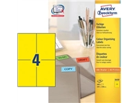 Een Avery gekleurde universele etiketten ft 105 x 148 mm (b x h), 400 stuks, geel koop je bij Muys Kantoor & Kado