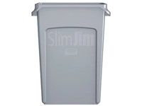 Een Rubbermaid afvalcontainer Slim Jim, 87 liter, grijs koop je bij Muys Kantoor & Kado