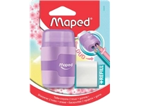 Een Maped potloodslijper + gom Connect Soft Touch, pastelkleur, op blister koop je bij Muys Kantoor & Kado