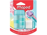 Een Maped potloodslijper + gom Connect Soft Touch, pastelkleur, op blister koop je bij Muys Kantoor & Kado