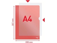 Een Esselte l-map, copy safe, gekorreld, A4, 115 micron, pak van 100 stuks, rood koop je bij Muys Kantoor & Kado