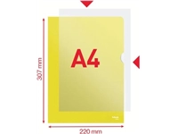 Een Esselte l-map, copy safe, gekorreld, A4, 115 micron, pak van 100 stuks, geel koop je bij Muys Kantoor & Kado