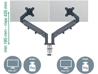 Een Leitz Ergo ruimtebesparende monitorarm, dubbel, grijs koop je bij Muys Kantoor & Kado