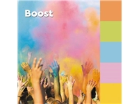 Een Post-it Super Sticky notes Boost, 90 vel, ft 76 x 76 mm, geassorteerde kleuren, pak van 5 blokken koop je bij Muys Kantoor & Kado