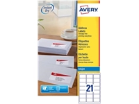 Een Avery J8160-25 adresetiketten ft 63,5 x 38,1 mm(b x h), 525 etiketten, wit koop je bij Muys Kantoor & Kado