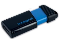 Een Integral Pulse USB 2.0 stick, 16 GB, zwart/blauw koop je bij Muys Kantoor & Kado