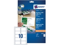 Een Avery visitekaarten 200 g/m², Ft 85 x 54 mm (10 per blad), doos van 10 blad koop je bij Muys Kantoor & Kado