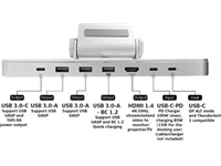 Een Desq laptopstandaard en USB-C dock, voor laptops tot 15,6 inch, zilver koop je bij Muys Kantoor & Kado