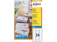 Een Avery witte etiketten QuickDry ft 63,5 x 33,9 mm (b x h), 2.400 stuks, 24 per blad koop je bij Muys Kantoor & Kado