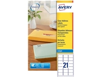 Een Avery J8560-25 adresetiketten ft 63,5 x 38,1 mm (b x h), 525 etiketten, transparant koop je bij Muys Kantoor & Kado