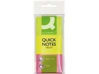 Een Q-CONNECT Quick Notes, ft 38 x 51 mm, 50 vel, etui van 3 blokken in neonkleuren koop je bij Muys Kantoor & Kado