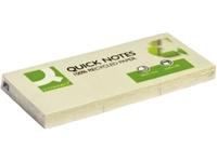 Een Q-CONNECT Quick Notes Recycled, ft 38 x 51 mm, 100 vel, pak van 3 blokken, geel koop je bij Muys Kantoor & Kado