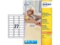 Een Avery L4737REV-25 afneembare etiketten ft 63,5 x 29,6 mm (b x h), 675 etiketten, wit koop je bij Muys Kantoor & Kado