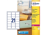 Een Avery L7560-25 adresetiketten ft 63,5 x 38,1 mm (b x h), 525 etiketten, transparant koop je bij Muys Kantoor & Kado