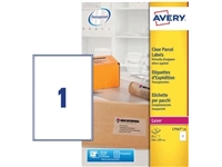 Een Avery L7567-25 verzendetiketten ft 210 x 297 mm (b x h), 25 etiketten, transparant koop je bij Muys Kantoor & Kado