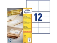 Een Avery Witte gerecycleerde universele etiketten ft 105 x 48 mm (b x h), 1.200 stuks, 12 per blad koop je bij Muys Kantoor & Kado