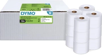 Een Dymo Value Pack: etiketten LabelWriter ft 89 x 36 mm, wit, doos van 12 x 260 etiketten koop je bij Muys Kantoor & Kado