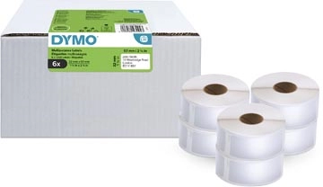 Een Dymo Value Pack: etiketten LabelWriter ft 57 x 32 mm, verwijderbaar, wit, doos van 6 x 1000 etiketten koop je bij Muys Kantoor & Kado