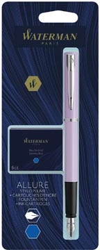 Een Waterman vulpen Allure Pastel fijne punt, inclusief 6 inktpatronen, op blister koop je bij Muys Kantoor & Kado