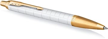 Een Parker IM Premium balpen, medium, in giftbox, Pearl (wit/goud) koop je bij Muys Kantoor & Kado