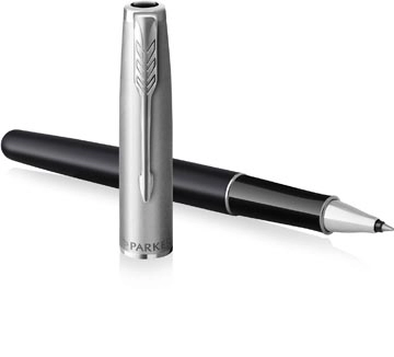 Een Parker roller Sonnet Essential, fijn, in giftbox, Black CT (zwart) koop je bij Muys Kantoor & Kado