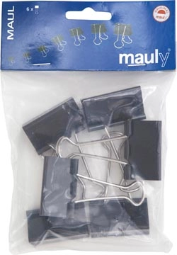 Een MAUL papierklem foldback 19mm blister 12 zwart koop je bij Muys Kantoor & Kado