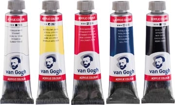 Een Van Gogh acrylverf, primaire mengset van 5 x 40 ml koop je bij Muys Kantoor & Kado