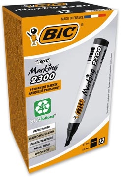 Een Bic permanent marker 2000-2300 zwart, schrijfbreedte 3 - 5,5 mm, schuine punt koop je bij Muys Kantoor & Kado