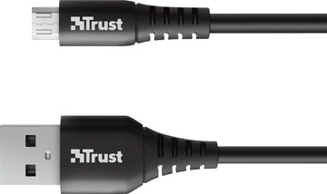 Een Trust Ndura oplaad- en gegevenskabel, USB naar micro-USB, 1 m, zwart koop je bij Muys Kantoor & Kado