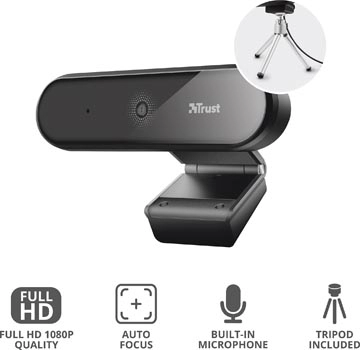 Een Trust Tyro Full HD Webcam koop je bij Muys Kantoor & Kado