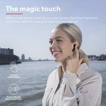 Een Trust Primo Touch Bluetooth draadloze oortjes, zwart koop je bij Muys Kantoor & Kado