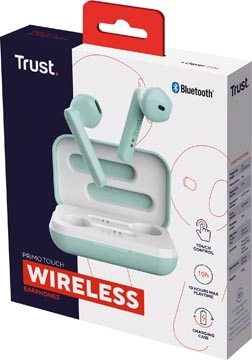 Een Trust Primo Touch Bluetooth draadloze oortjes, muntgroen koop je bij Muys Kantoor & Kado