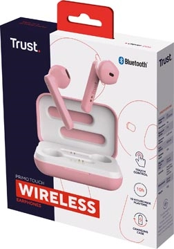 Een Trust Primo Touch Bluetooth draadloze oortjes, roze koop je bij Muys Kantoor & Kado