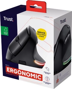 Een Trust Bayo draadloze ergonomische muis Eco, voor rechtshandigen koop je bij Muys Kantoor & Kado