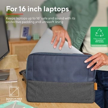 Een Trust laptop sleeve voor 16 inch laptops, blauw koop je bij Muys Kantoor & Kado