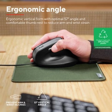 Een Trust Bayo II ergonomische muis, voor rechtshandigen koop je bij Muys Kantoor & Kado